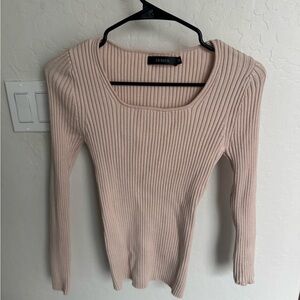Women's Ribbed Fitted Sweater - Cream/ Beige
